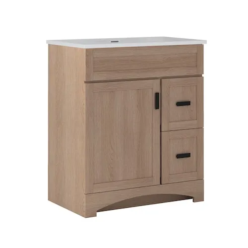 Rocara 30 inch White Oak Vanity Combo with Vitreous China Top