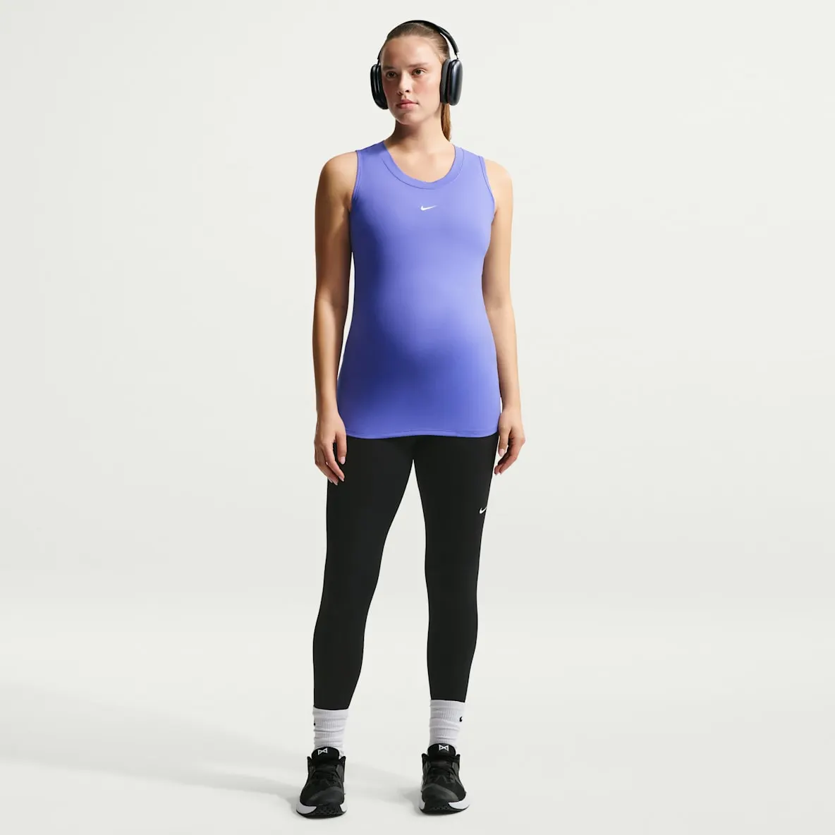 Leggings i 7/8 lengde med høyt liv og lommer til dame (mammaklær)