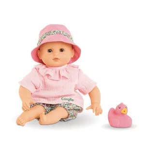 Poupon adapté à l'eau Bébé Bain Coralie Bloomer avec canard