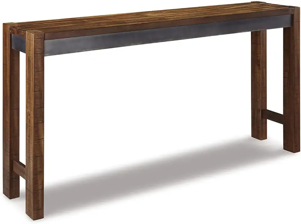 Signature Design by Ashley Furniture Torjin Long Counter Height Table, Seats up to 3, Wood, 72.13" W x 16" D x 36" H, 2-tone Brown