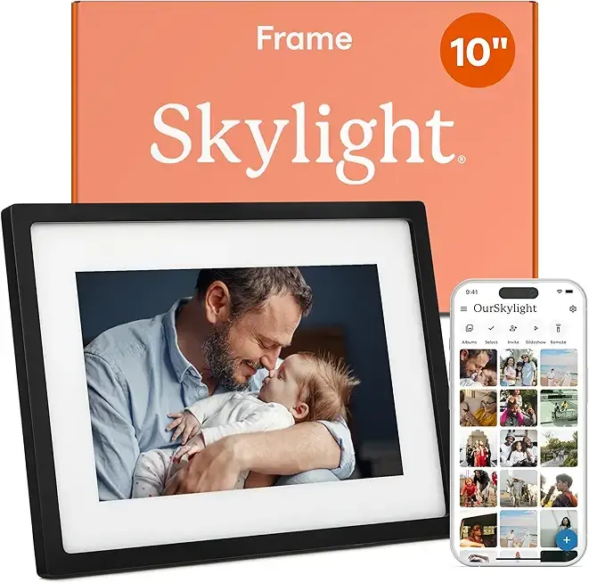 Skylight Frame – WiFi Digital Picture Frame Customer Support, Touch Screen Digital Photo Frame with Easy Setup, Photo Gifts for Parents and Grandparents - 10 Inch Black