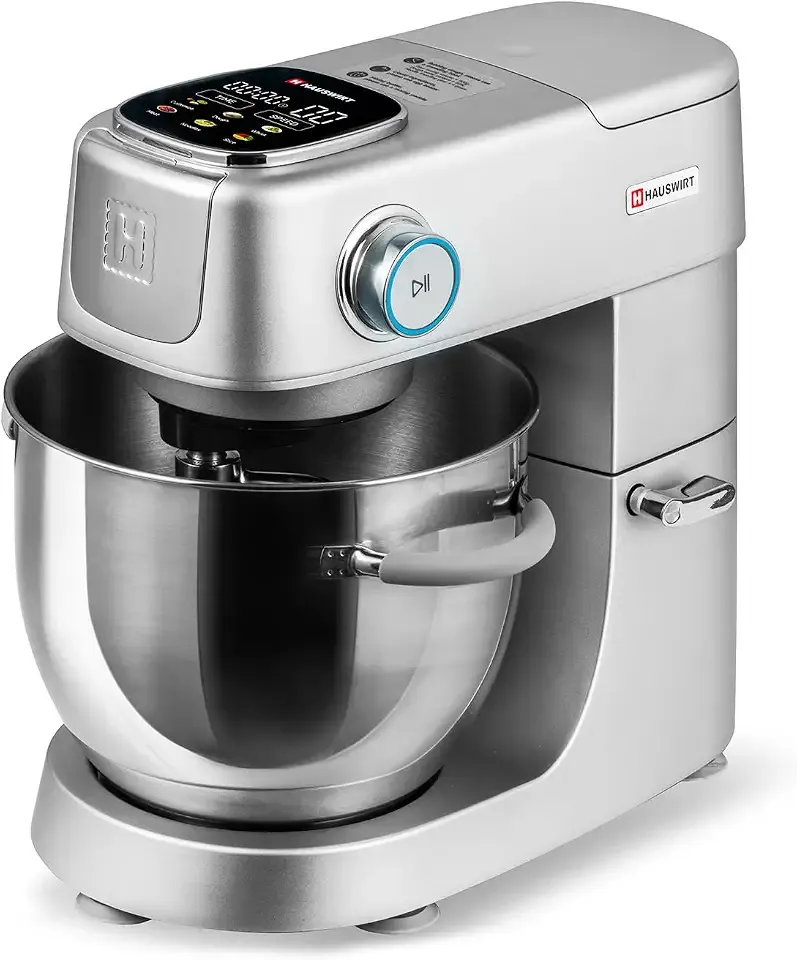 Hauswirt Stand Mixer 6QT XL Large, 4.5" LED Touch Screen Electric Household Stand Up Mixer, Full Metal Structure Standing Mixer 11-Speed, Dough Cake Bread Mixer – Silver