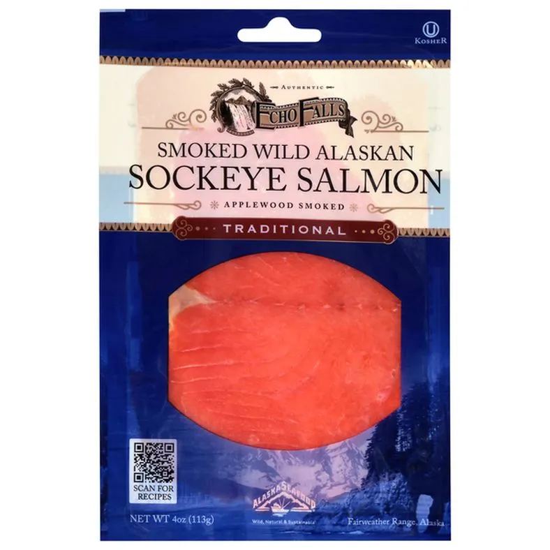Echo Falls Wild Alaskan Traditional Applewood Smoked Sockeye Salmon