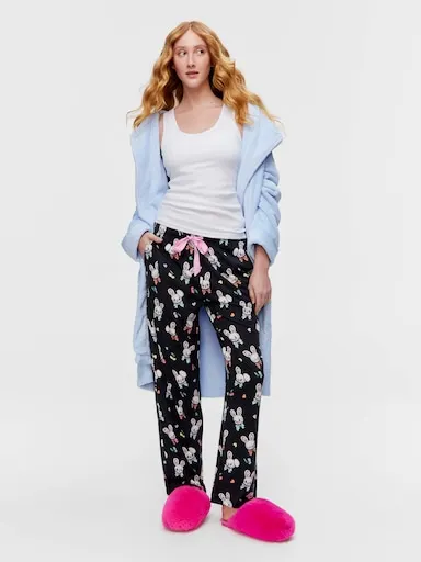 Vintage Bunnies Straight Leg Pj Pant