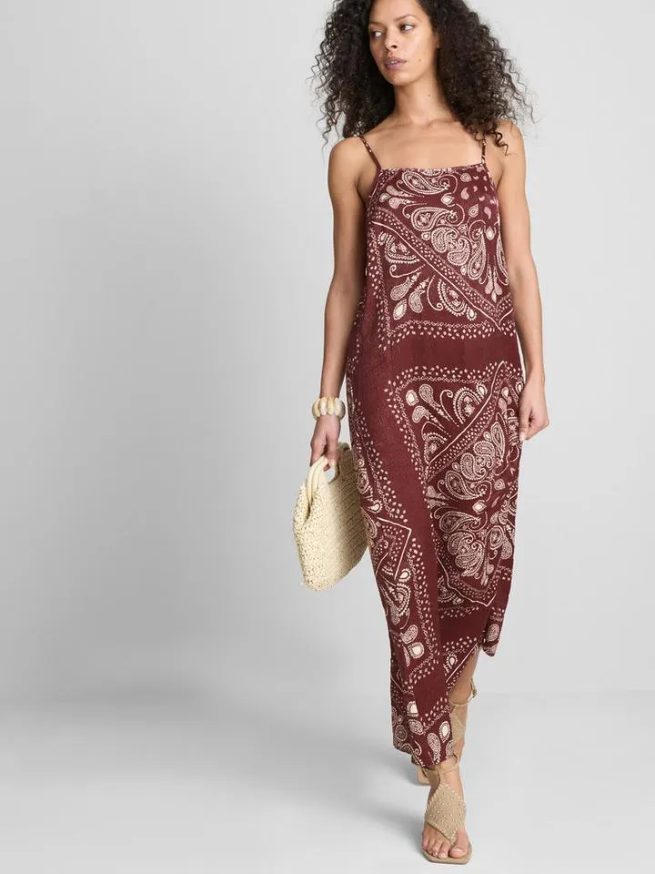 Robe mi-longue à motif cachemire Paula Echevarría