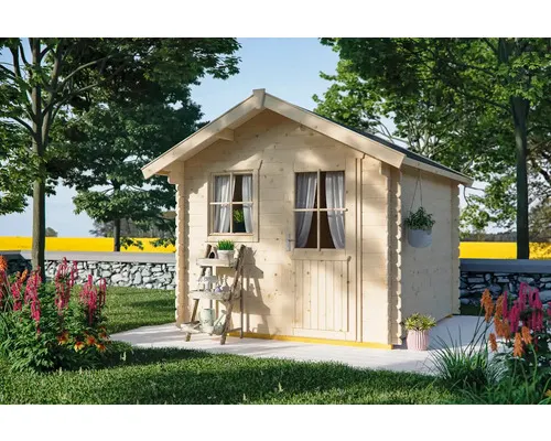 Dřevěný zahradní domek SKAN HOLZ Porto 3 přírodní 250 x 300 cm