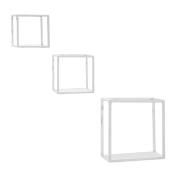 Mensole Cubo da Parete in Metallo Bianco