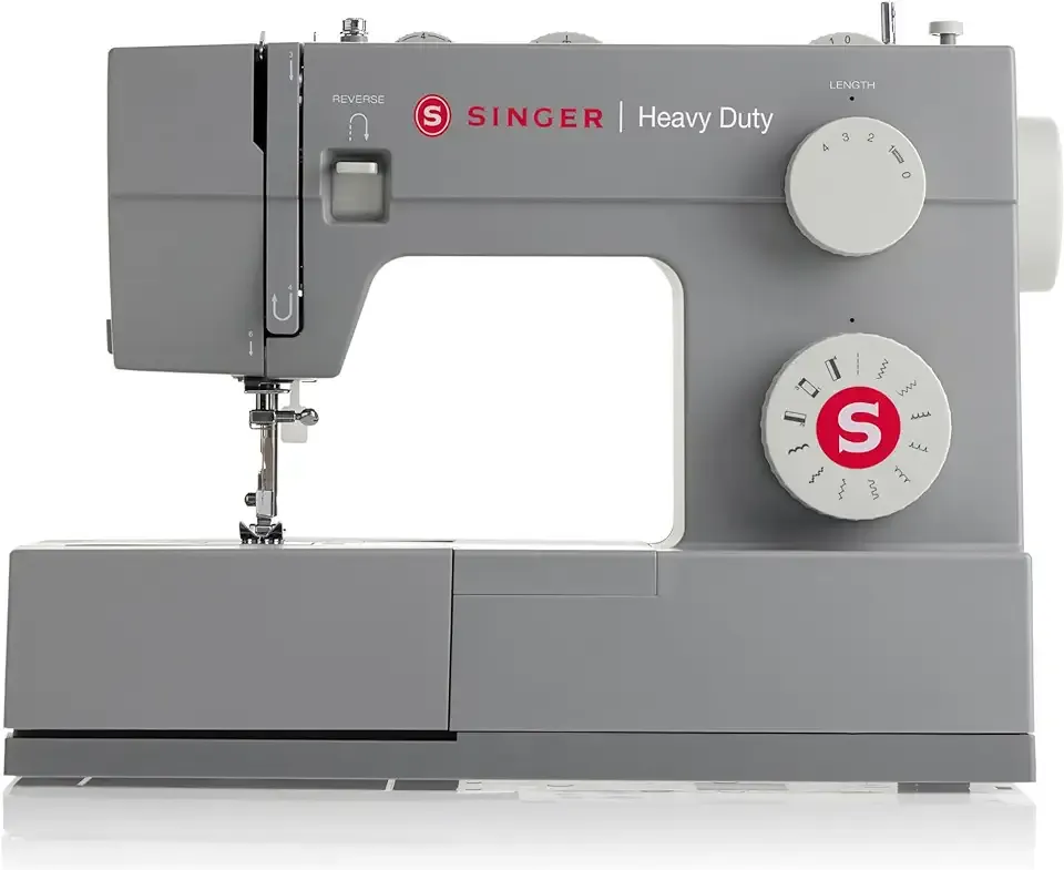 SINGER Heavy Duty 4411 High-Speed Sewing Machine with Accessory Kit | Strong Motor, Enhanced Piercing Power, 69 Stitch Applications, Full Metal Frame, 4-Step Buttonhole & LED Light, Grey