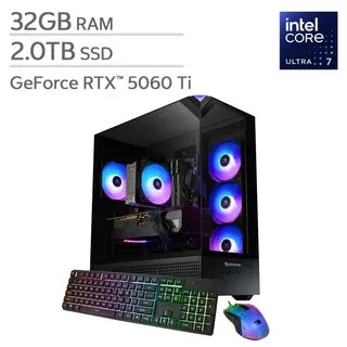 iBUYPOWER Element Gaming PC Desktop — Intel Core Ultra 7 265F — NVIDIA GeForce RTX 5060 Ti 8GB — 32GB DDR5 RAM — 2TB NVMe SSD
