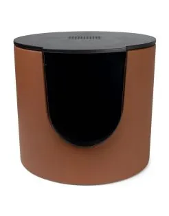 District 70 Fuse Design Kattenbak Faux Leather - Kattentoilet - 50.5x48x43.5 cm Cognac Zwart