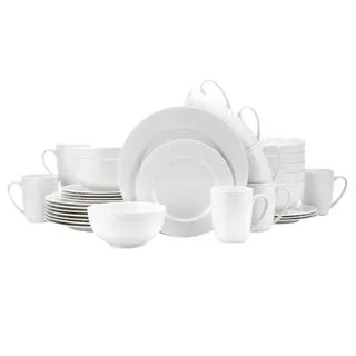 Stone Lain Alexandria 32-piece Bone China Basket Embossed Round Dinnerware Set