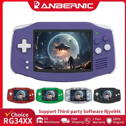 ANBERNIC RG34XX Retro Handheld Game Console 3.4” IPS Linux 64-bit 3500mAh Video Gaming Player Supports Streaming WIFI Bluetooth