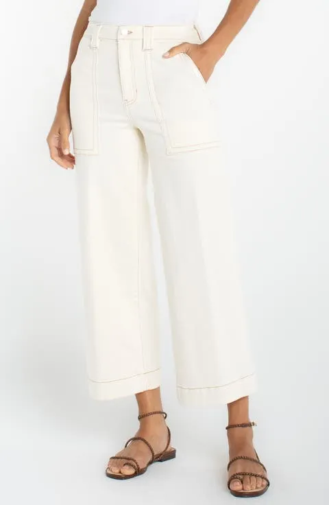 Stride Patch Pocket High Waist Crop Wide Leg Jeans