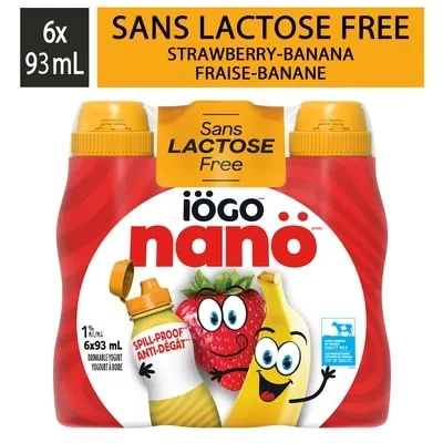 Nanö Drinkable Strawberry-Banana Lactose-Free Yogurt 1%