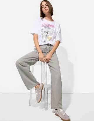 Jeans - Straight fit - grigio