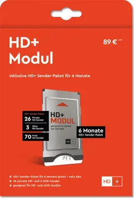 HD+ Modul inkl. 6 Monate HD+ Sender-Paket für Satelliten Fernsehen