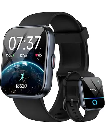 Smart Watch for Men Women, 1.85" Smart Watches Compatible iPhone/Samsung/Android (Answer/Make), Fitness Tracker with Heart Rate/Sleep/SpO2 Monitor, Smartwatch 3ATM Waterproof 120+ Sport Modes, Alexa