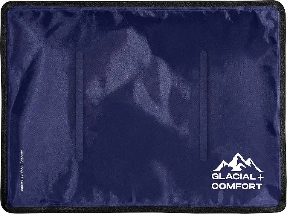 Glacial Comfort Large Gel Ice Pack for Injuries Reusable - (15" x 11") Cold Pads for Back Pain, Hip, Knee, Shoulder, Muscle Strains, Migraine & Postpartum Recovery, Flex Technology - Compression Pad.