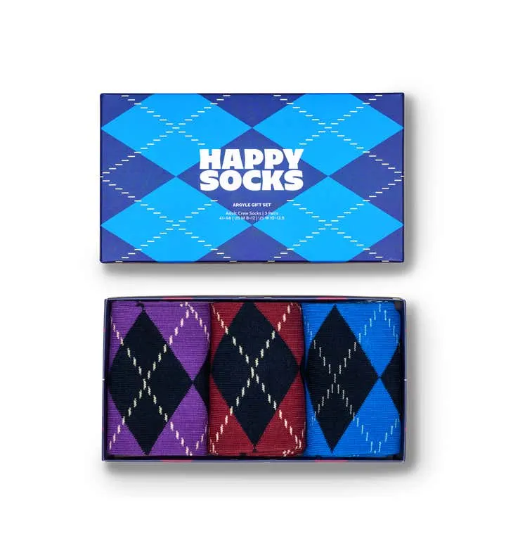 3-Pack Argyle Socks Gift Set
