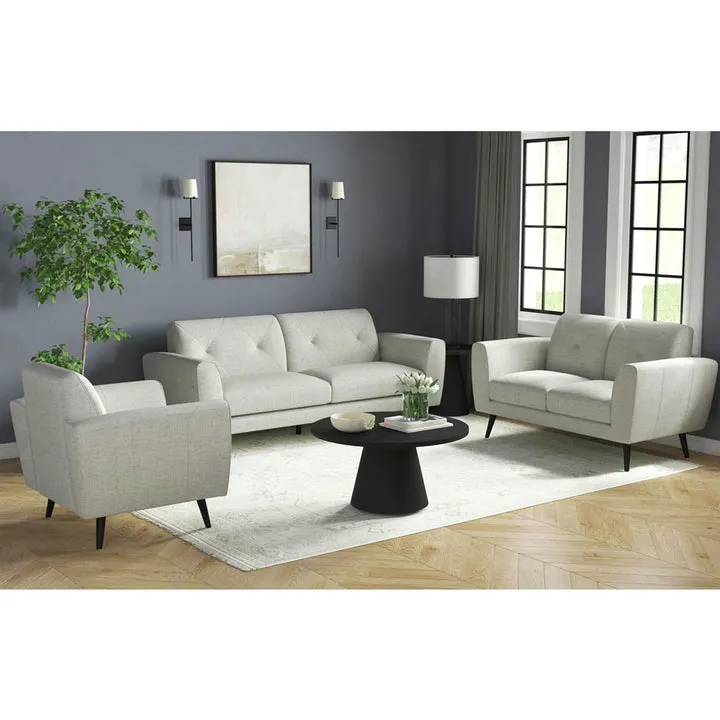Sonata Sofa, Loveseat & Chair — Palmer Smoke with Black Legs