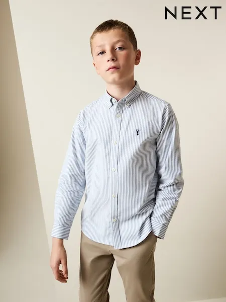 Blue Stripe Single Oxford Shirt (3-16yrs)