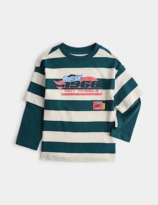 Hot Wheels™ Oberteil aus reiner Baumwolle mit angedeuteten Ärmeln (2–8 J.)