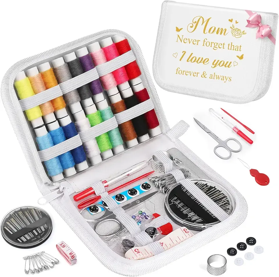 Coquimbo Sewing Kit Mothers Day Gifts for Mom Women Mother Her, Sewing kit Small Portable Sewing Supplies Accessories with Carrying Case Includes Thread, Needle, Scissors, Measure Tape, Thimble