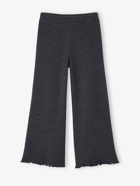 Legging large fille - gris chiné