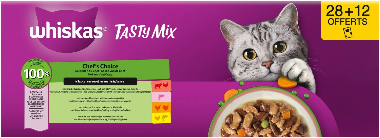 Whiskas Tasty Mix Chef's Choice - Natvoer - 40x85 g