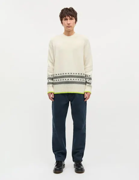 Lambswool Gustav Iceland Crew Knit Sweater Seedpearl