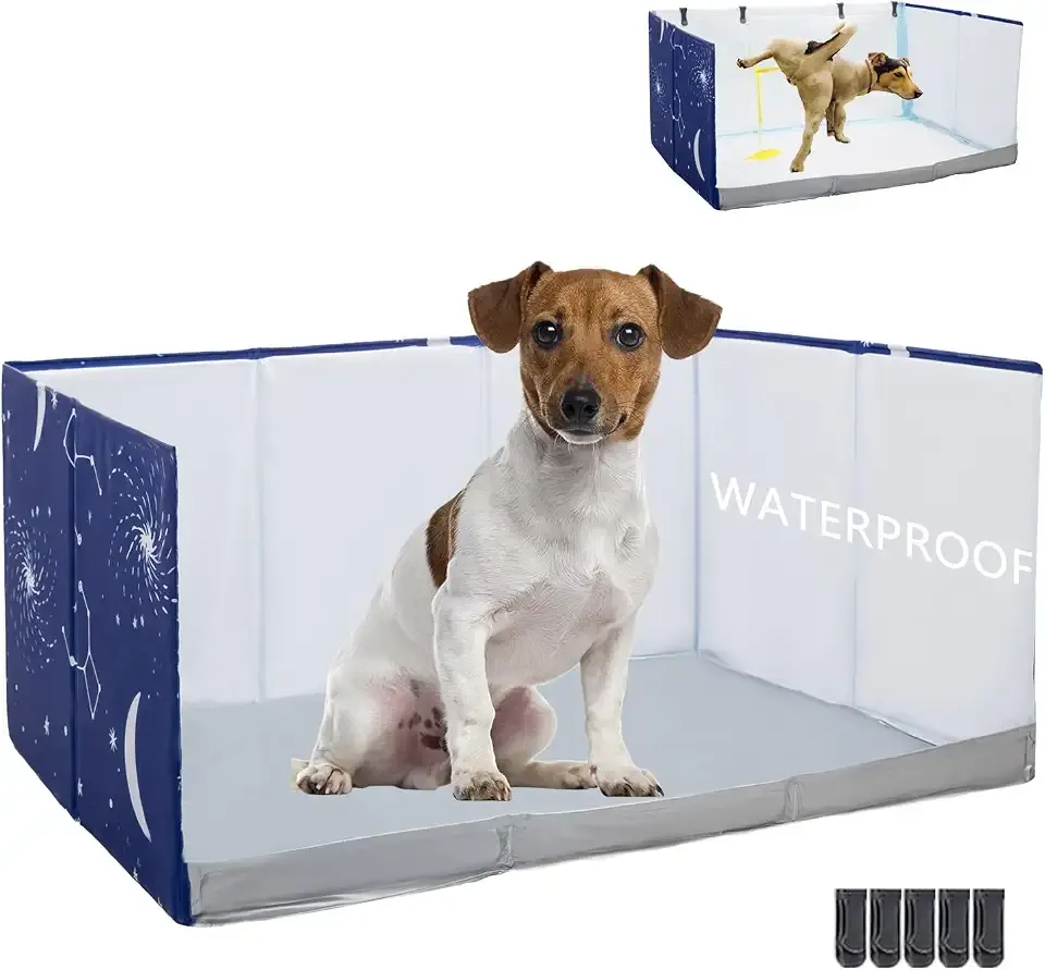 Dog Litter Box with High Walls,Pee Pad Holder Tray for Dog Potty | No Assembly,No Spill,Waterproof,Easy to Clean,Portable for Travel