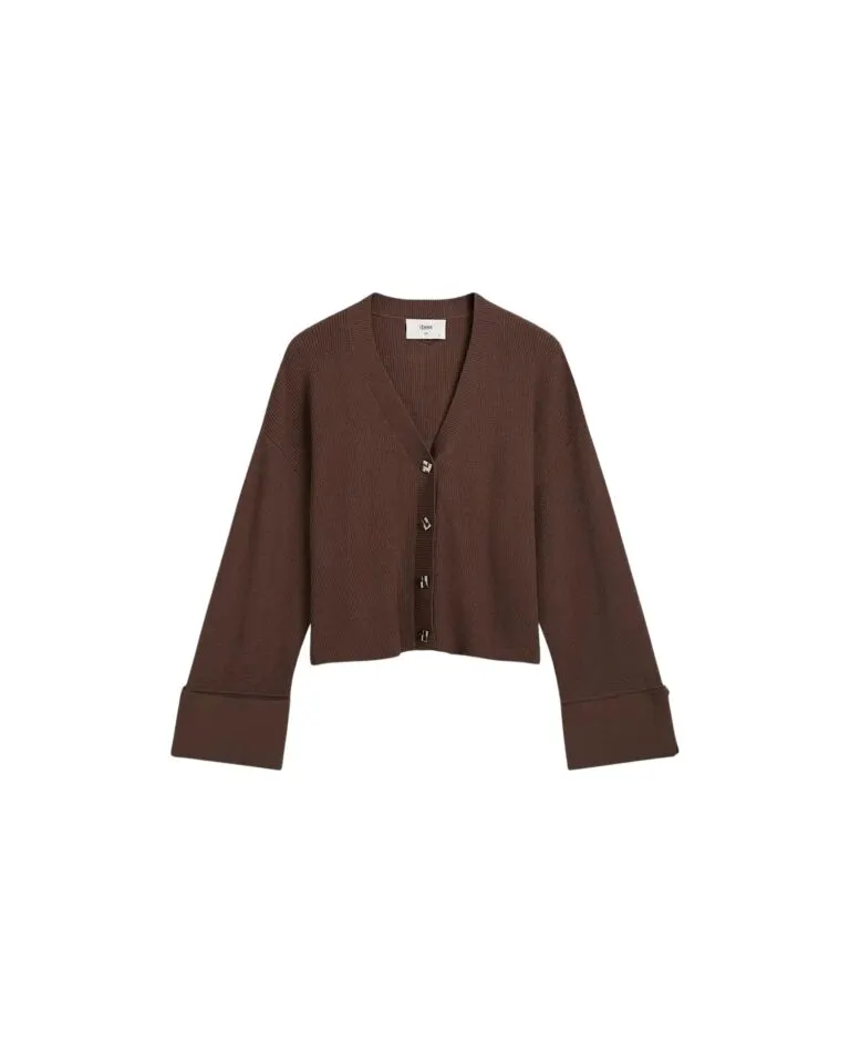 Atari Rib Cardigan - Brun
