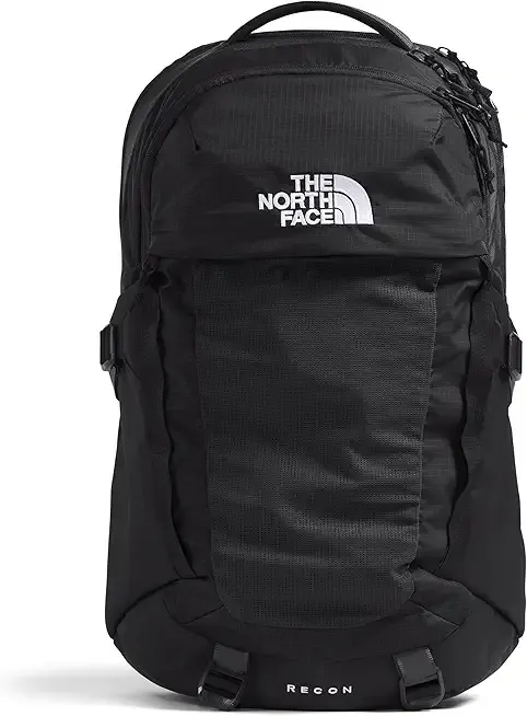 The North Face Recon Everyday Laptop Backpack | Daypack with Water Repellent Finish, 16" Laptop Sleeve, 2 Water Bottle Pockets, TNF Black/TNF Black-NPF, One Size