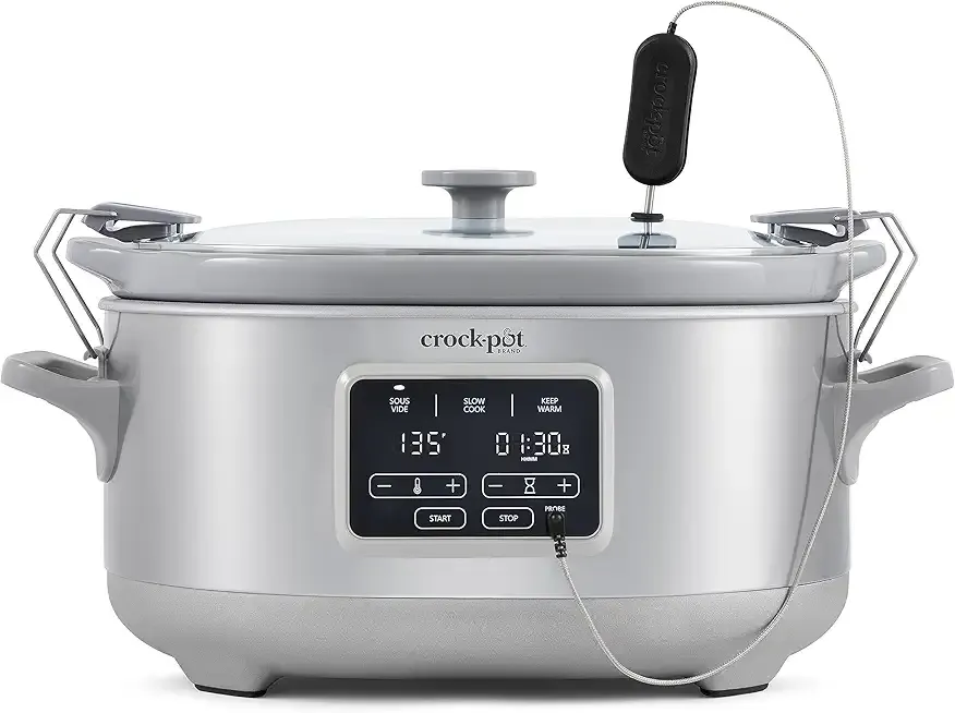 Crockpot Programmable 7-Quart Cook & Carry Slow Cooker with Sous Vide Stainless Steel