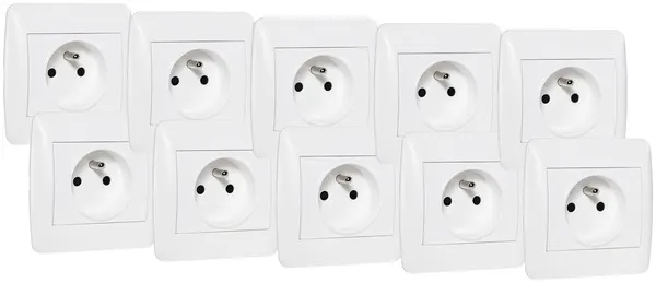 Lot 10 prises avec terre \"OME\" blanc