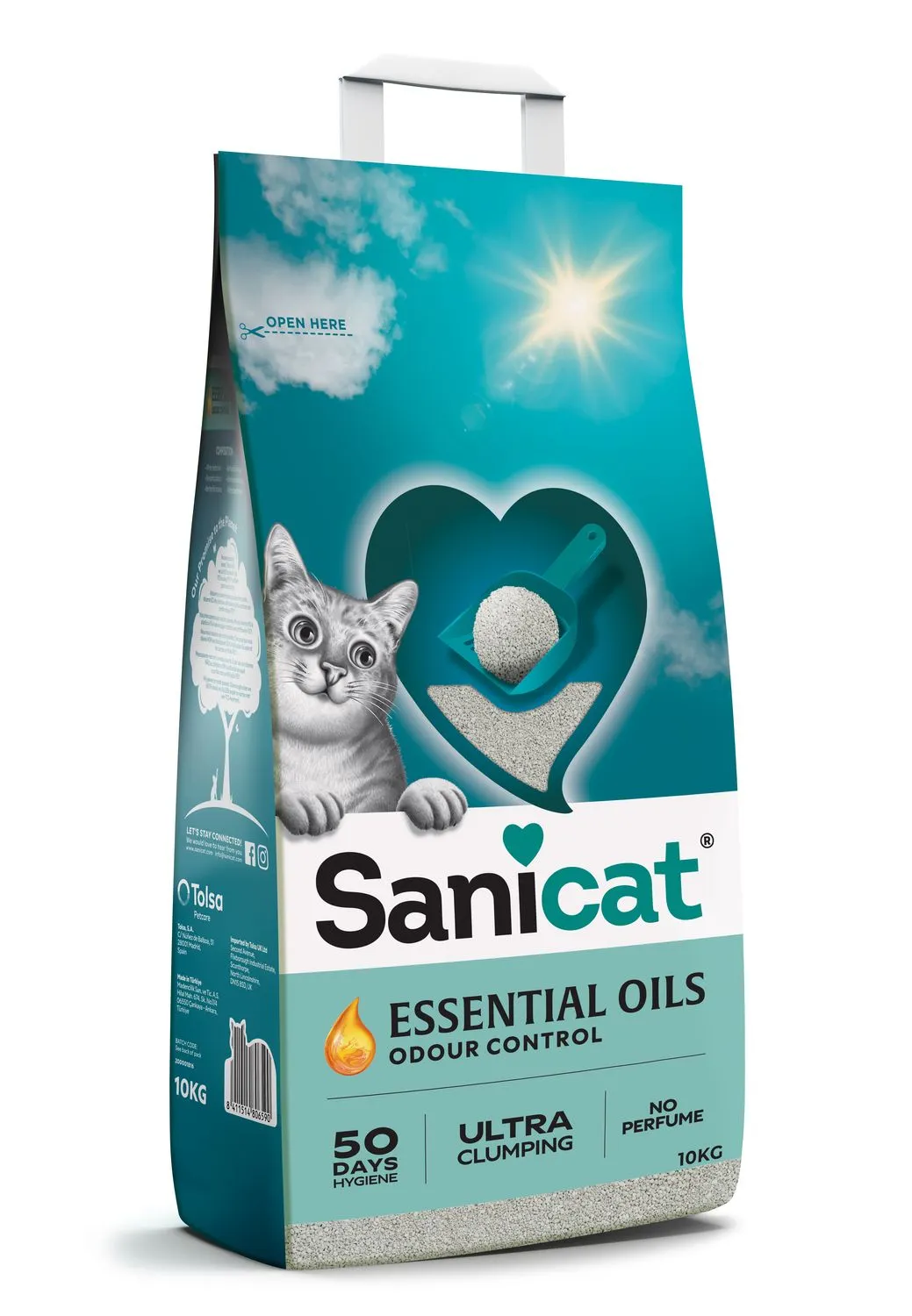 Sanicat Pure essential oils Ultra White - Kattenbakvulling - Geurloos 10 kg