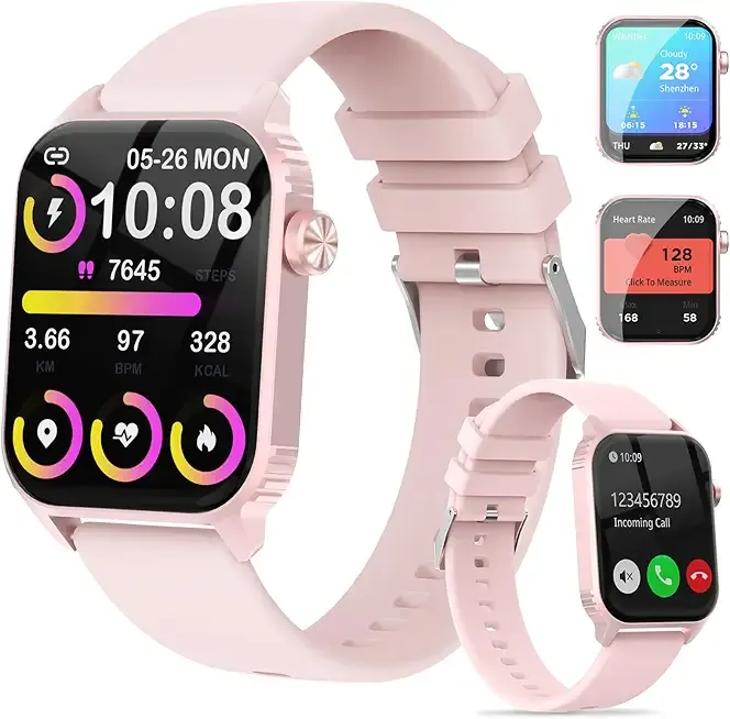Smart Watch for Women, 120 Sports Modes Smartwatch with 1.83" HD, Alexa Built-in, Heart Rate/Sleep Monitor, IP67 Waterproof, Bluetooth Call & Music Control Fitness Watch for iPhone/Android (Pink)