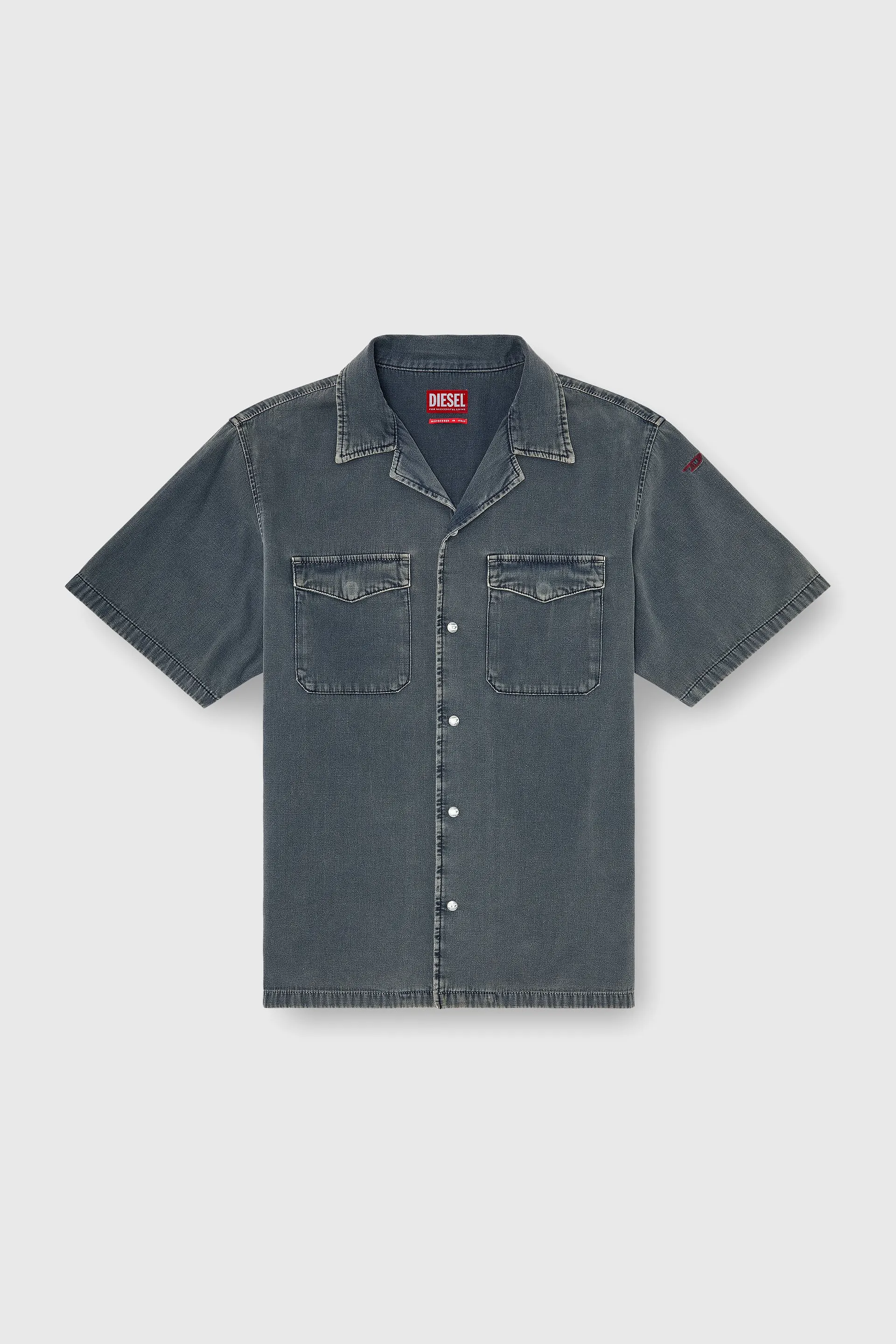 Bowling shirt in coloured denim