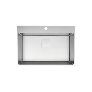 Lavello sopratop 1 vasca in inox argento DELINIA Michigan Loft L L 75 x L 51.5 cm