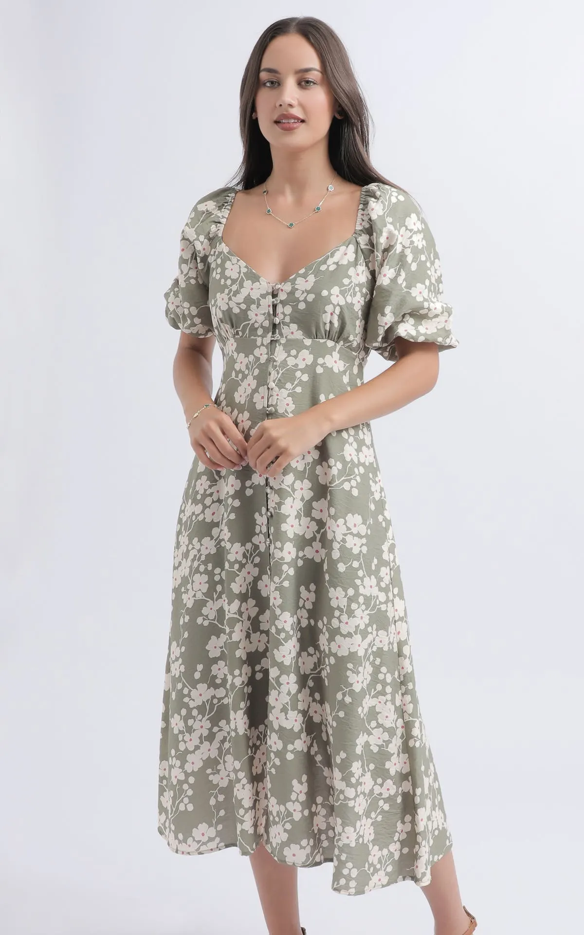 Ptd Voile Button Front Dress