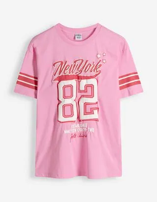 T-shirt - Stampa frontale - Rosa