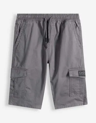 Pantaloncini cargo - Twill - Grigio scuro