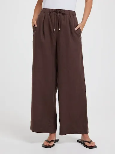 Just Jeans Linen High Rise Wide Leg Ankle
