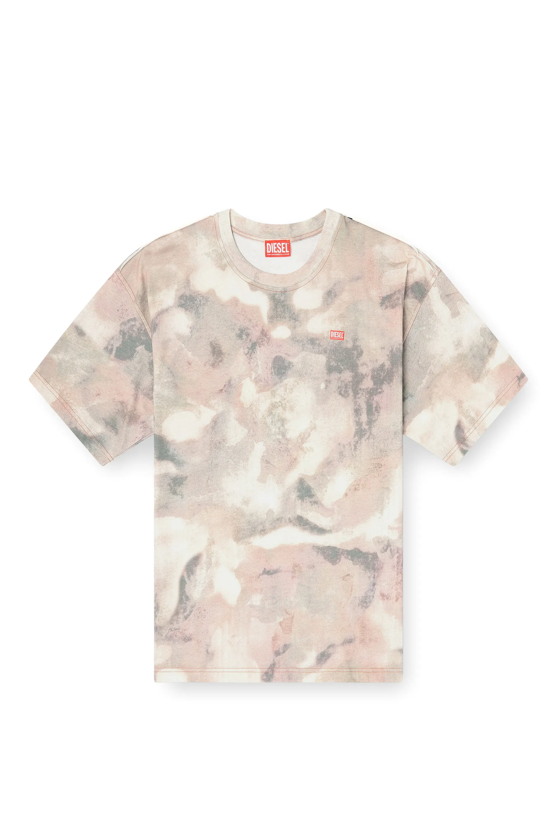 Heavy cotton T-shirt with camo print