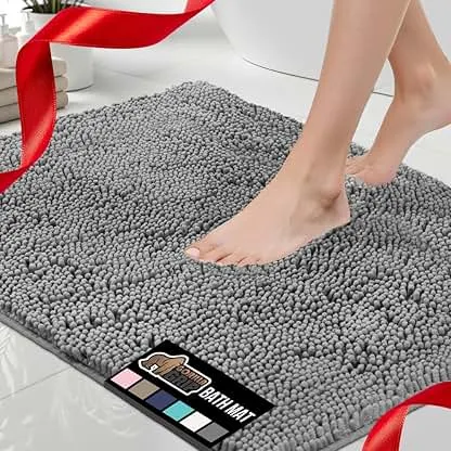 GORILLA GRIP Bath Rug Mat, Thick Soft Absorbent Chenille,…