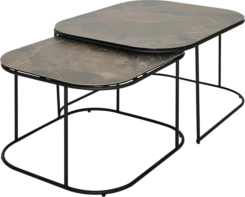 Santo sofabordsett 90 x 70 H: 47cm + 70 x 60 H: 43 cm