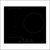 Plaque induction 6600W noir, 3 zones flexibles - L.59 x P.52 x H.5,6 cm - Cooke and Lewis
