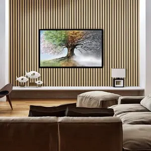 Pannello decorativo fonoassorbente Quanti FIBROTECH nero e rovere chiaro L 244 x L 52 cm, Sp 18 mm