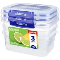 sistema klip it plus container rectangle 1l 3pack
