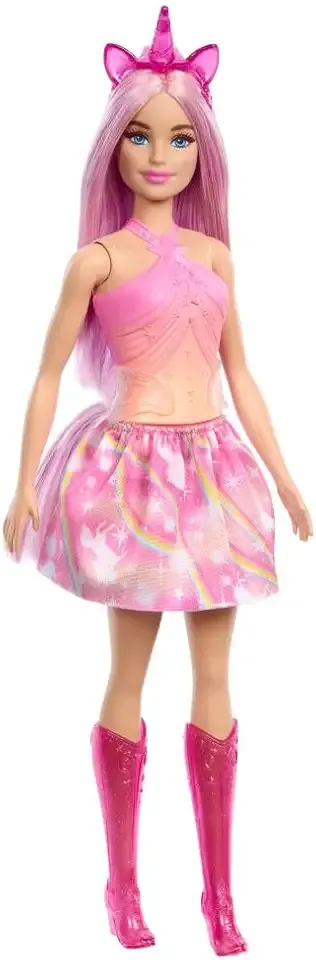 Unicorn Doll with Pink Fantasy Hair, Colorful Outfit & Unicorn-Themed Accessories